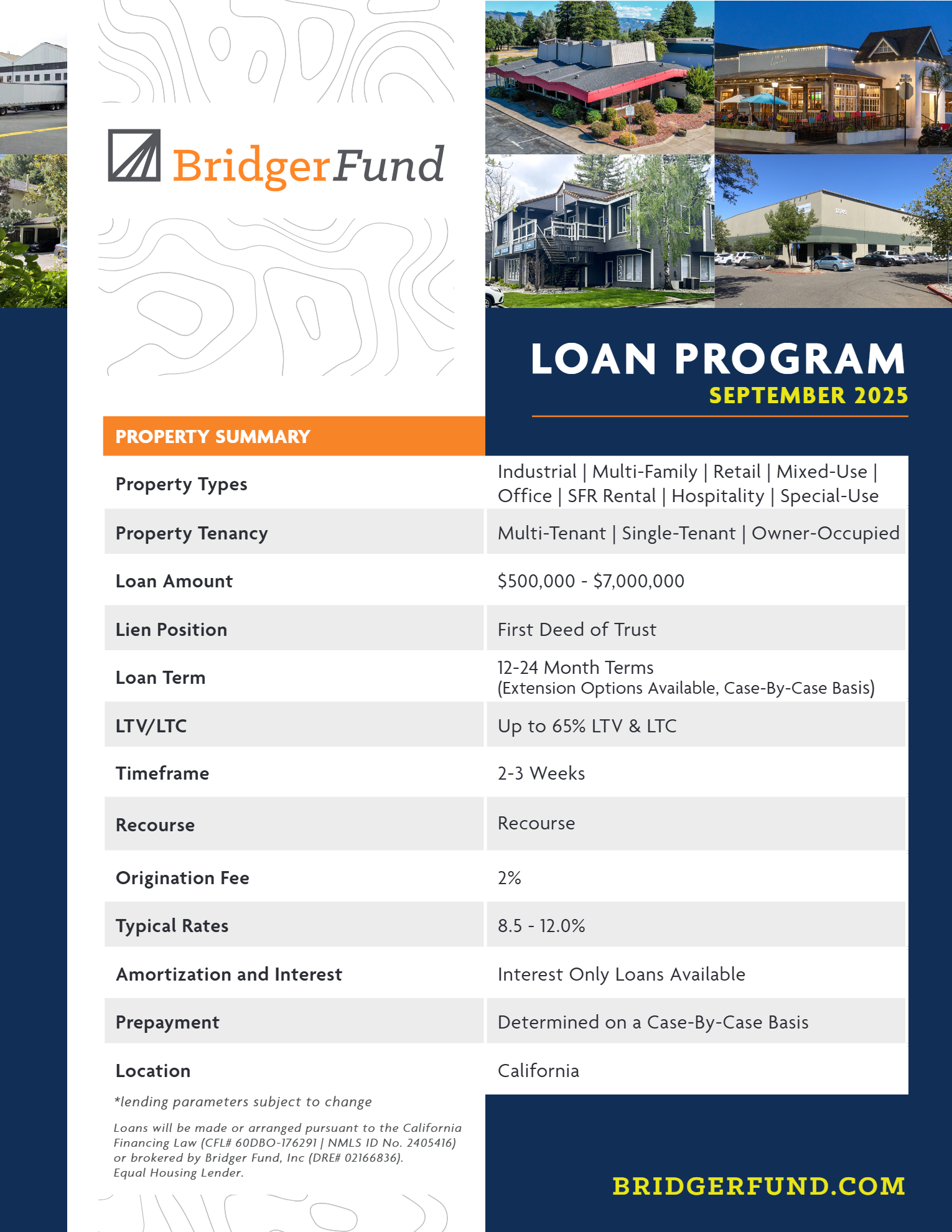 Bridger Fund Loan Program - September 2025